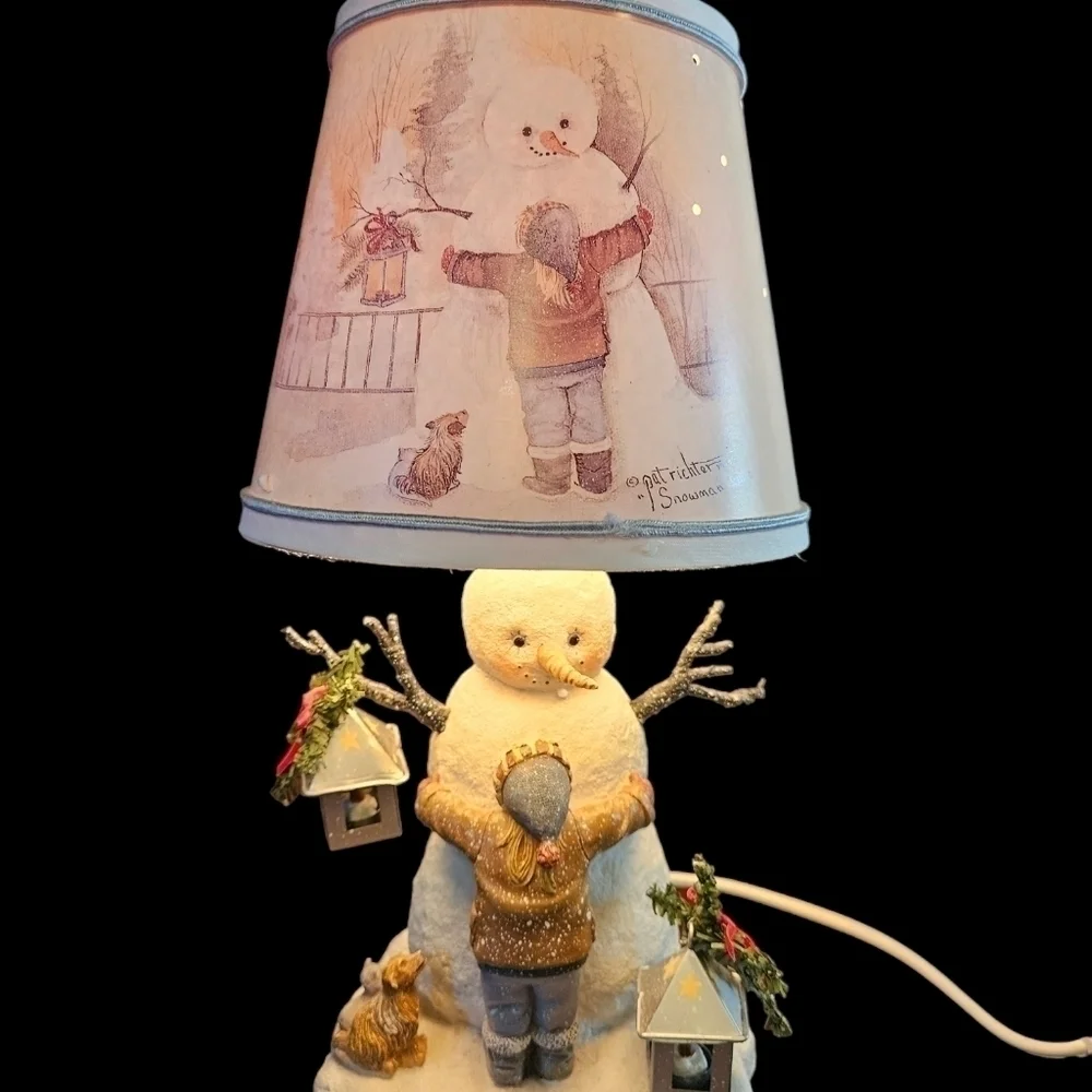 Pat Richter Homestead workshop Snowman love table lamp .